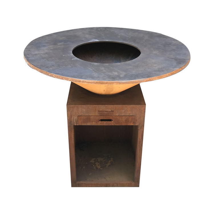 Fire Pit Rusty Style Corten Steel Brazier Outdoor Camping Bowl BBQ Grill