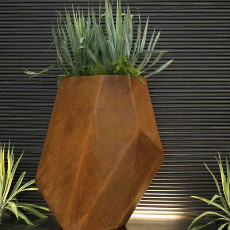 corten steel large flower pots pot de fleur en acier corten corten steel planter outdoor