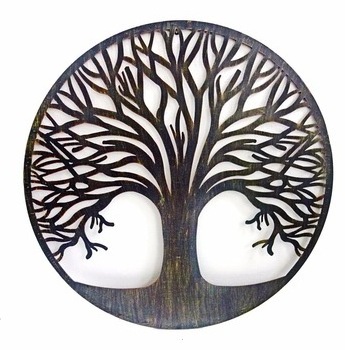 Laser Cut Metal Wall Hanging Black Tree Wall Art Metal Wall Decor