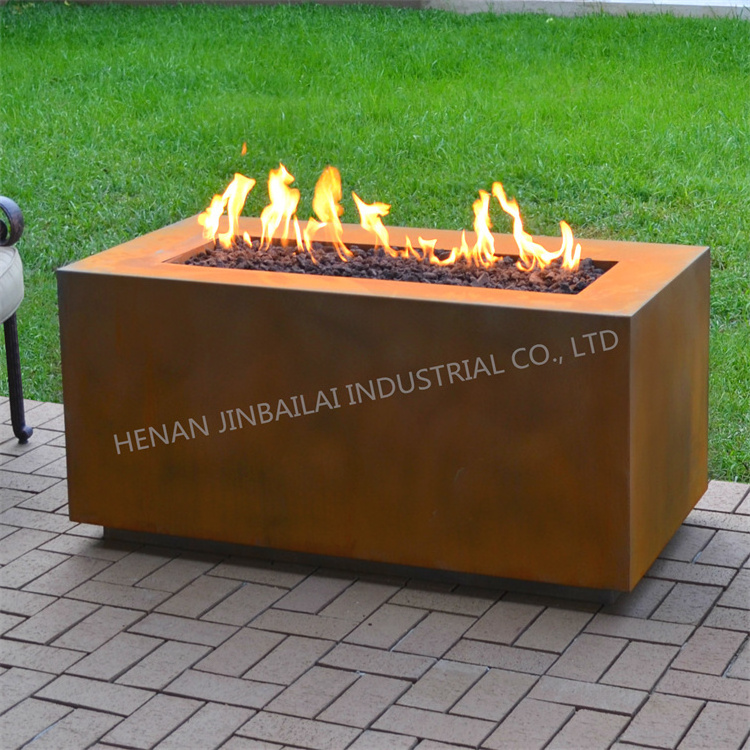 steel patio fire pit outdoor fire pits gas burning corten steel gas fireplace