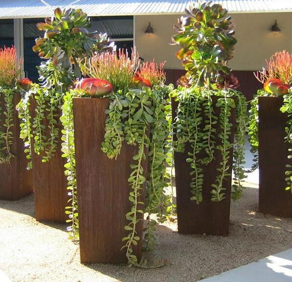 China supplier nursery planters decorative garden corten steel outdoor flower pot