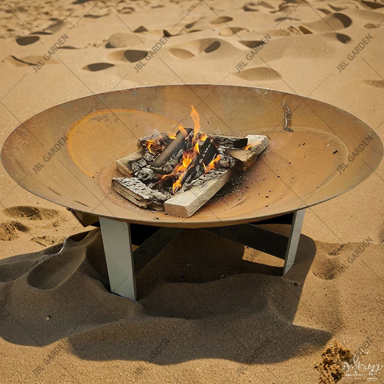 Fire pit round steel replacement wood-burning fire pit bowl