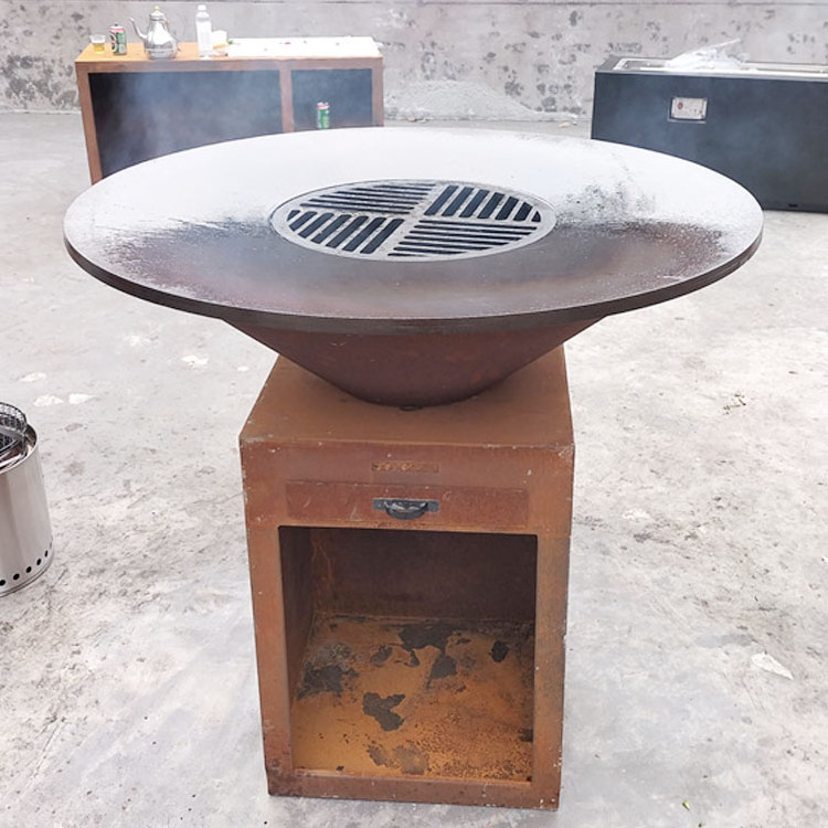 corten steel charcoal bbq grill pizza oven  corten steel bbq grill  corten metal bbq