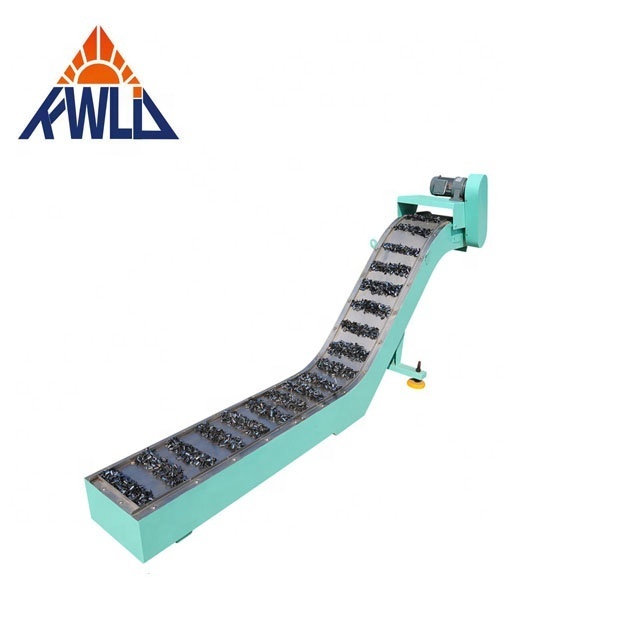 Factory Direct High Quality food industry Assembly Line industrial transfer green skirt belt  Chip Conveyor for cnc machine