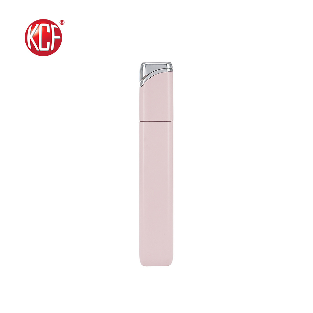 Factory Customized Logo New Creative Fancy Color Flame Pink Lighter For Candle KCF-145