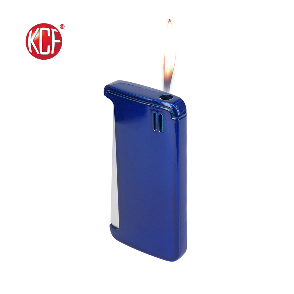 Factory Customized logo Normal Flame Zinc alloy Adjustable Dark Blue Lighter KCF-201