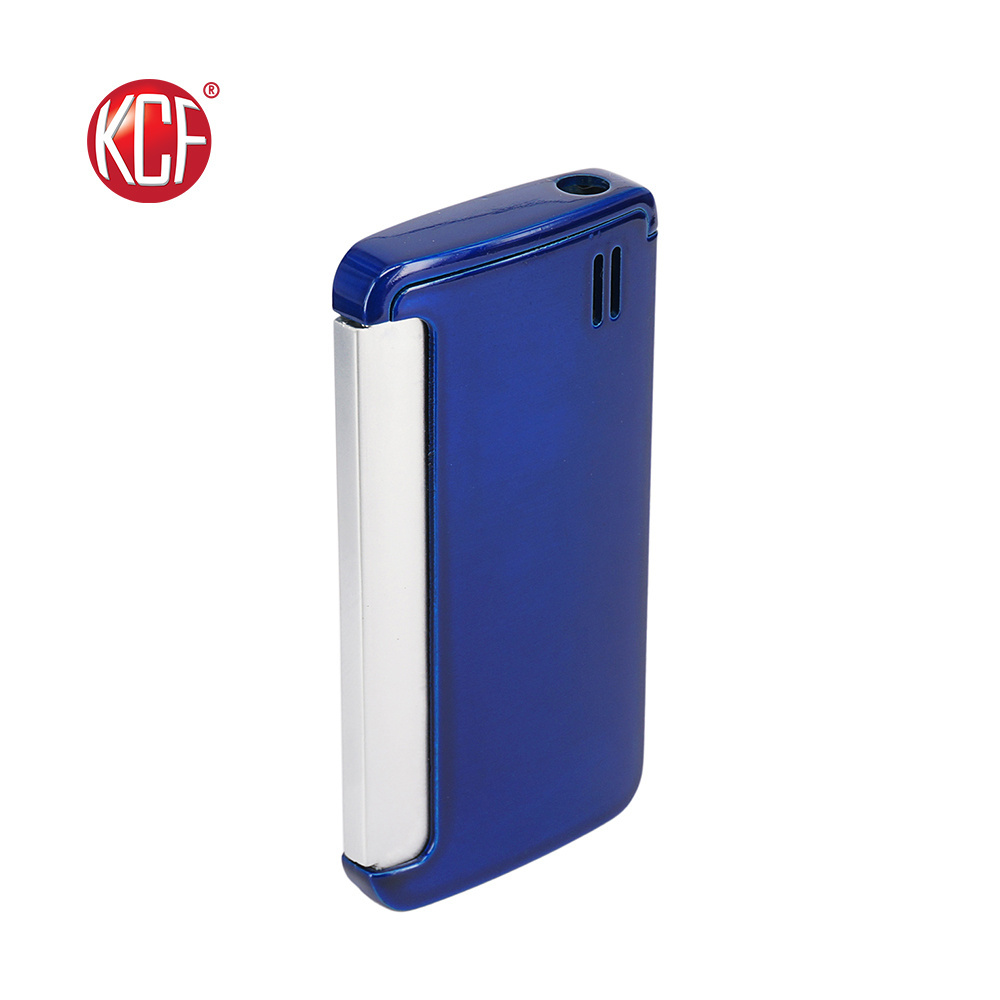 Factory Customized logo Normal Flame Zinc alloy Adjustable Dark Blue Lighter KCF-201