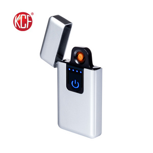 Factory Customized Logo Zinc Alloy Windproof Rectangle USB Lighter KCF-525