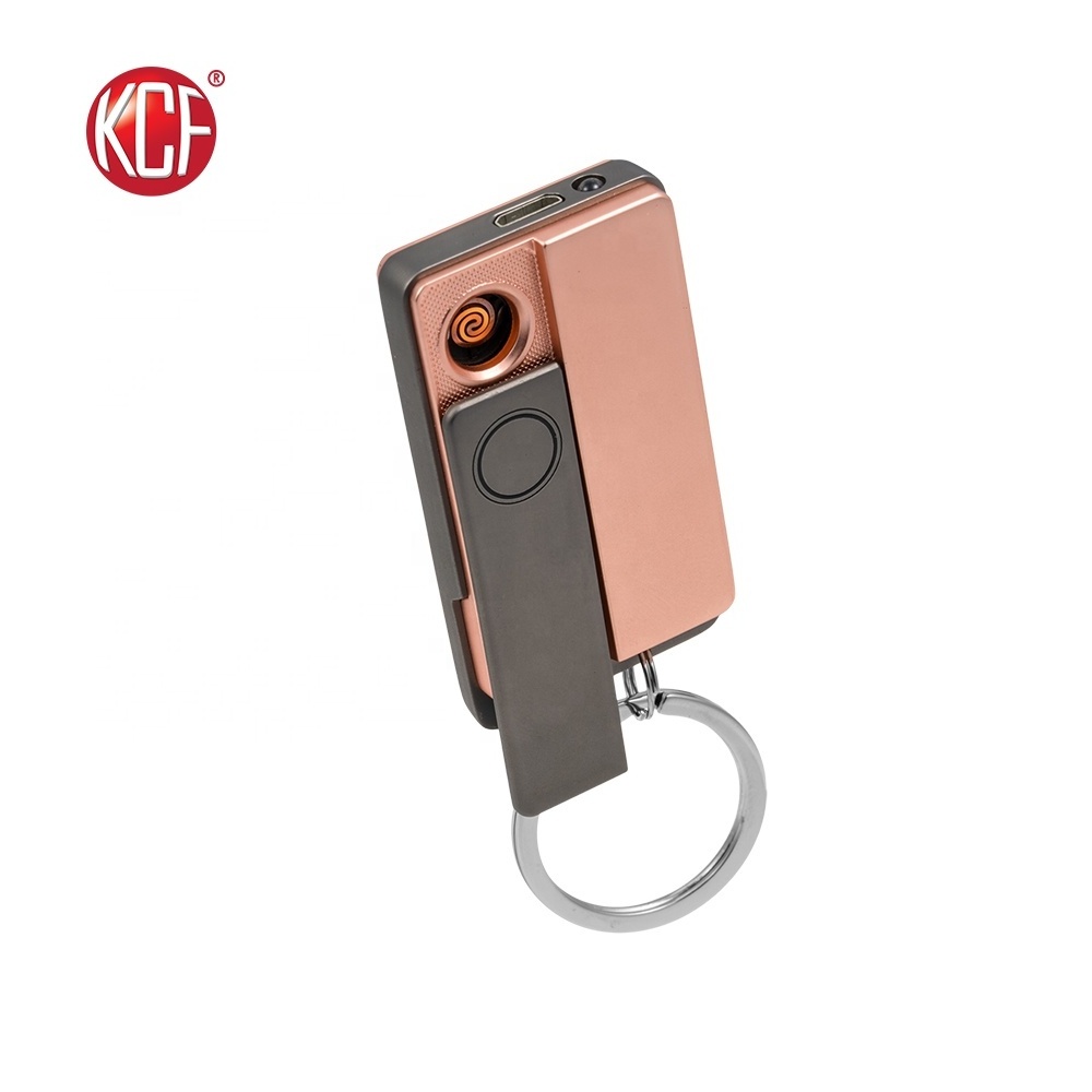 Great Price FACTORY PRICE OEM Logo Windproof Keychain Silver USB Lighter For Candle KCF-537