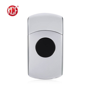 2023 New Creative/ DESIGN OEM LOGO Windproof Press Button Silver USB Lighter For Man KCF-382