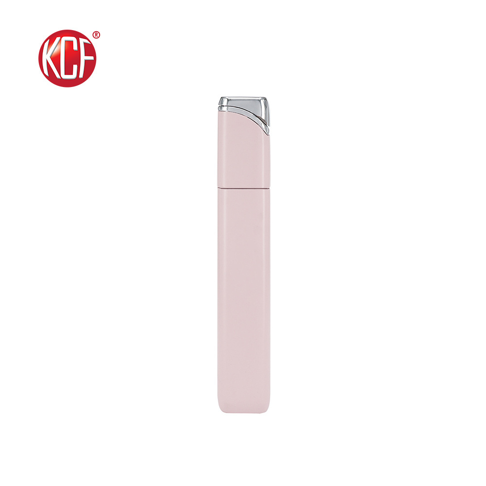 Factory Customized Logo New Creative Fancy Color Flame Pink Lighter For Candle KCF-145