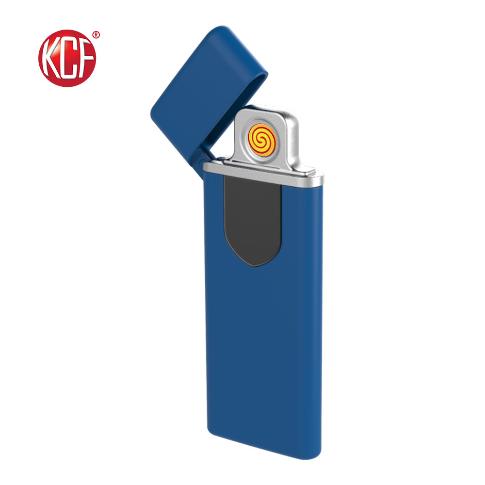 New Design New Type Rotation Arc Blue Usb Lighter For Smoker Customized logo