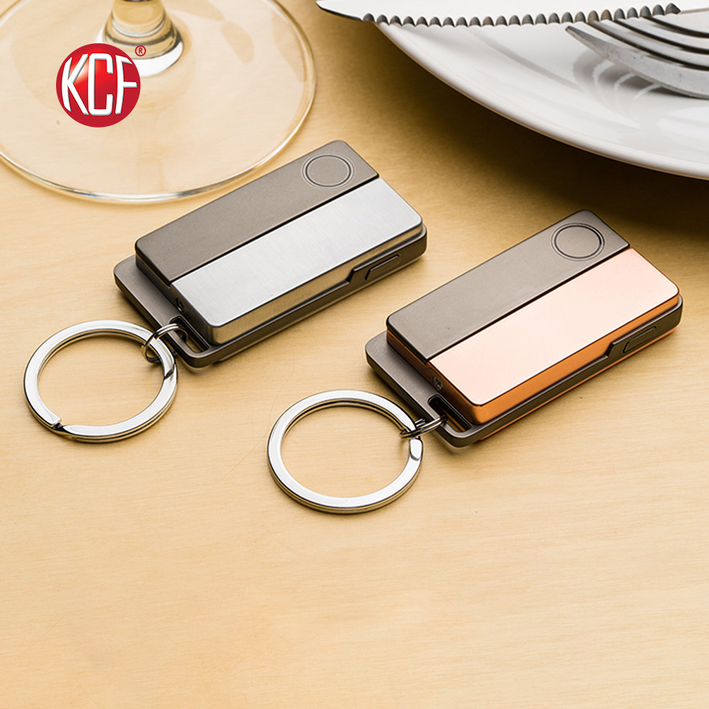 Great Price FACTORY PRICE OEM Logo Windproof Keychain Silver USB Lighter For Candle KCF-537