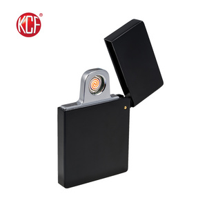 USB Lighter for Cigar New Style Portable Ultra-thin Black Electronic Zinc Alloy Modern Heating Coil Business Gifts KCF-546