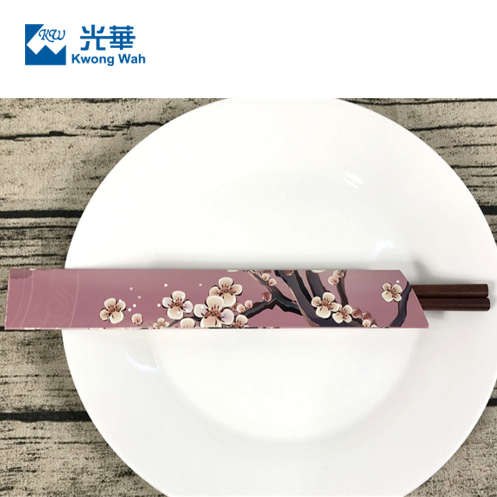 Disposable chopsticks sleeves custom logo paper cover twins chopsticks wrapping