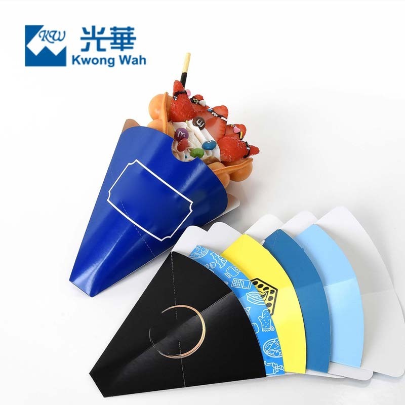 food grade french fries paper cone cardboard crepe cone waffle churros package waffle holder