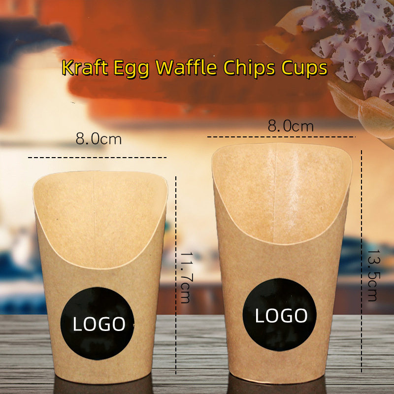 HongKong Egg Waffle Box Crepe Cone Waffle Paper Packaging Cone Holder Bubble Tea Waffle Packaging