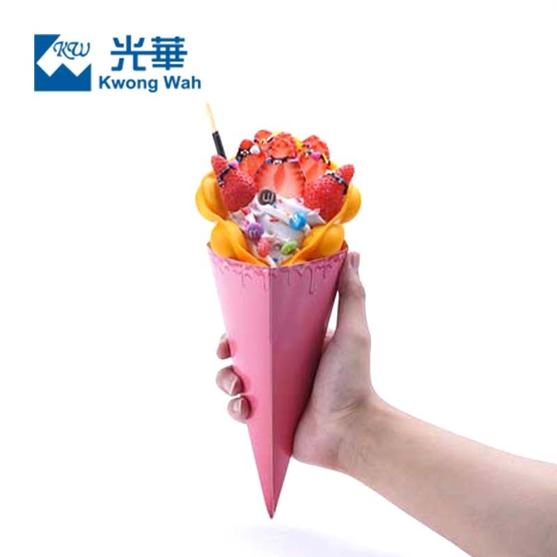 food grade french fries paper cone cardboard crepe cone waffle churros package waffle holder