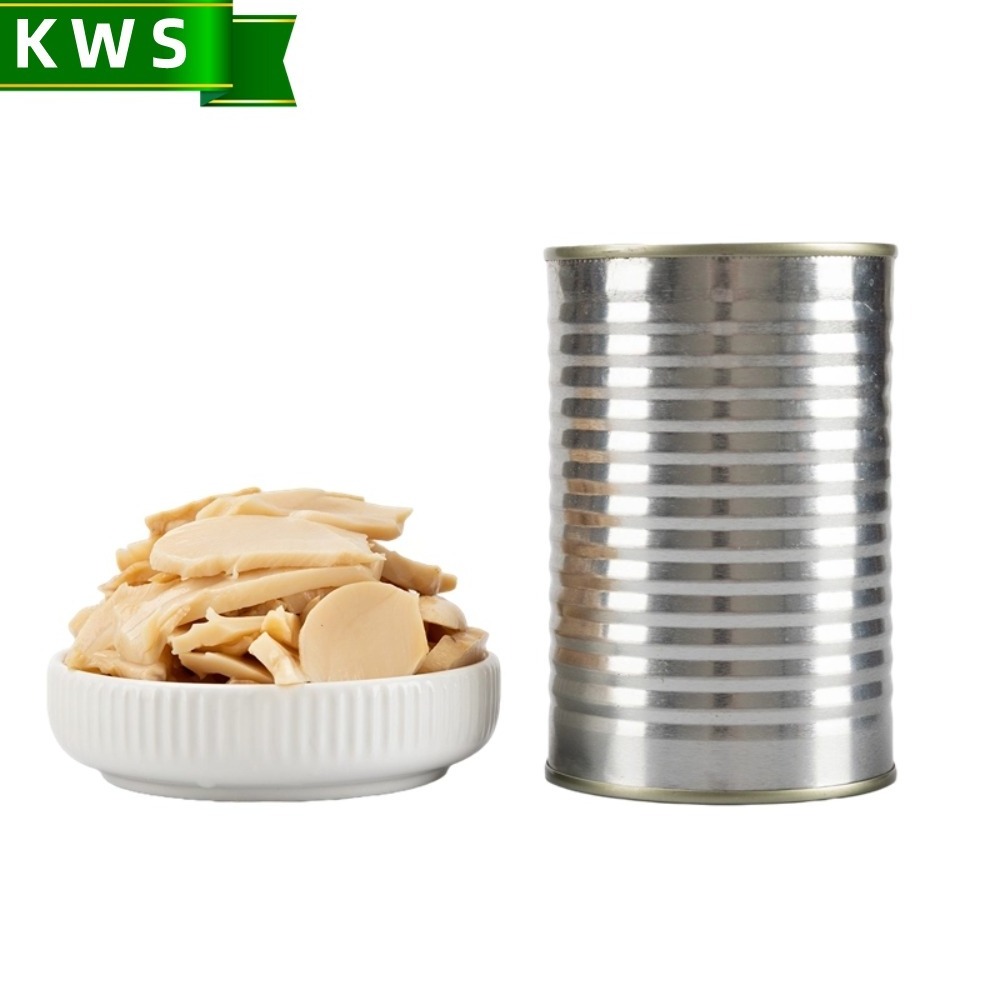 KWS Canned oyster mushroom pieces in tin can water preserved