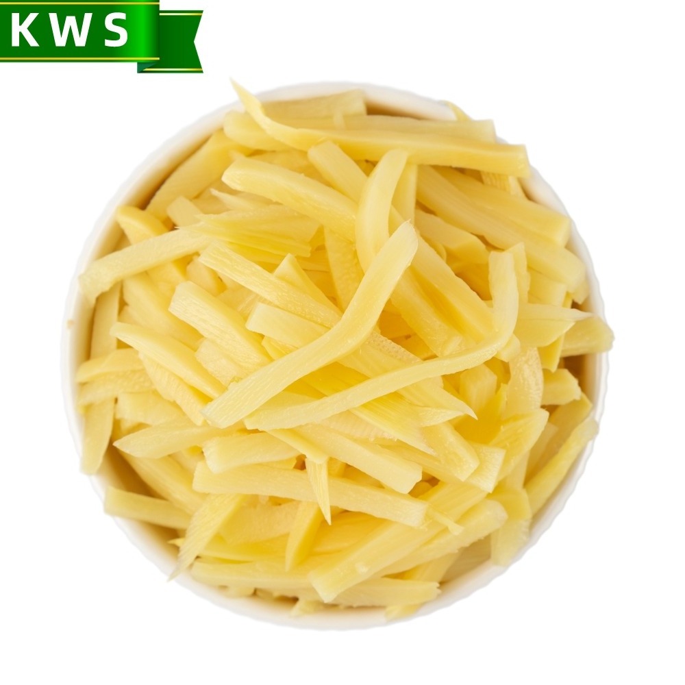 KWS Fresh new harvested canned bamboo shoots in water preserved