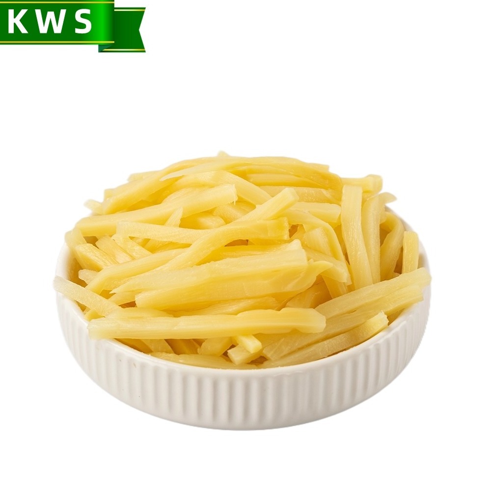 KWS Fresh new harvested canned bamboo shoots in water preserved