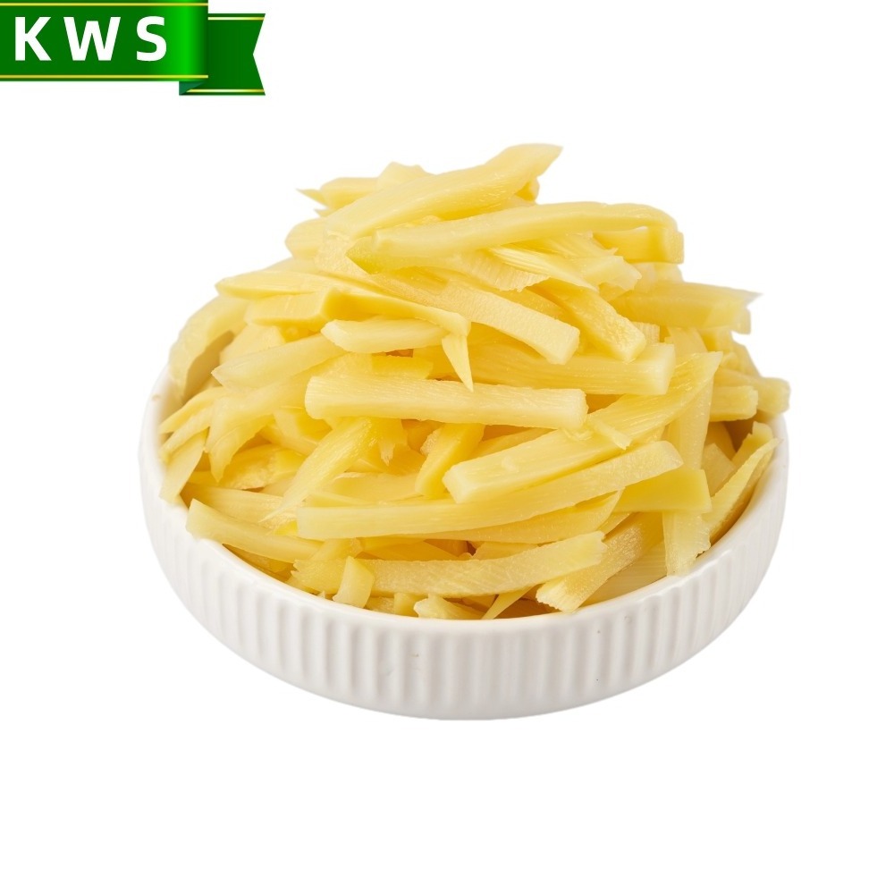 KWS Fresh new harvested canned bamboo shoots in water preserved