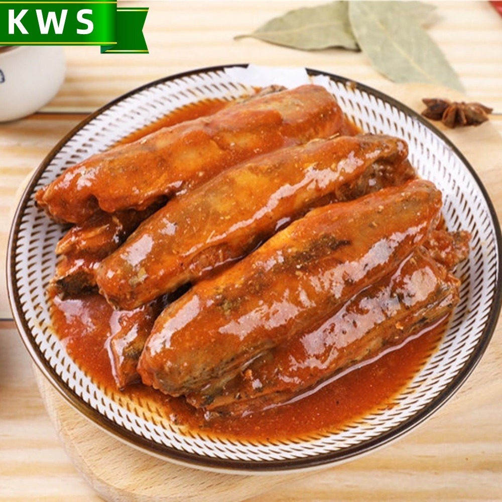 KWS Custom brand canned jack mackerel fish in tomato sauce