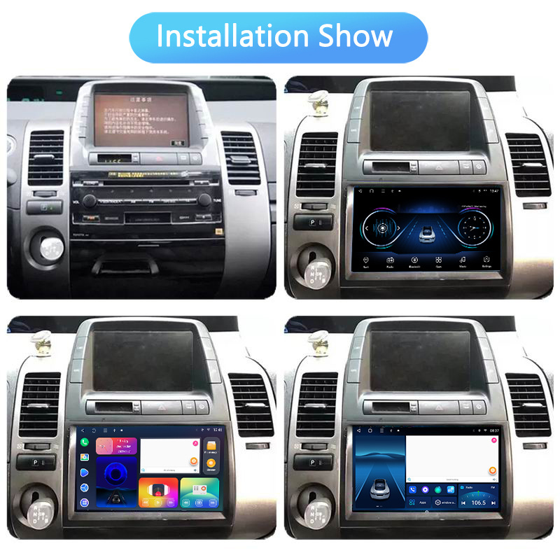 car radio 2 din screen android Auto car radio multimedia stereo player wireless Carplay GPS For Toyota Prius 2002-2009