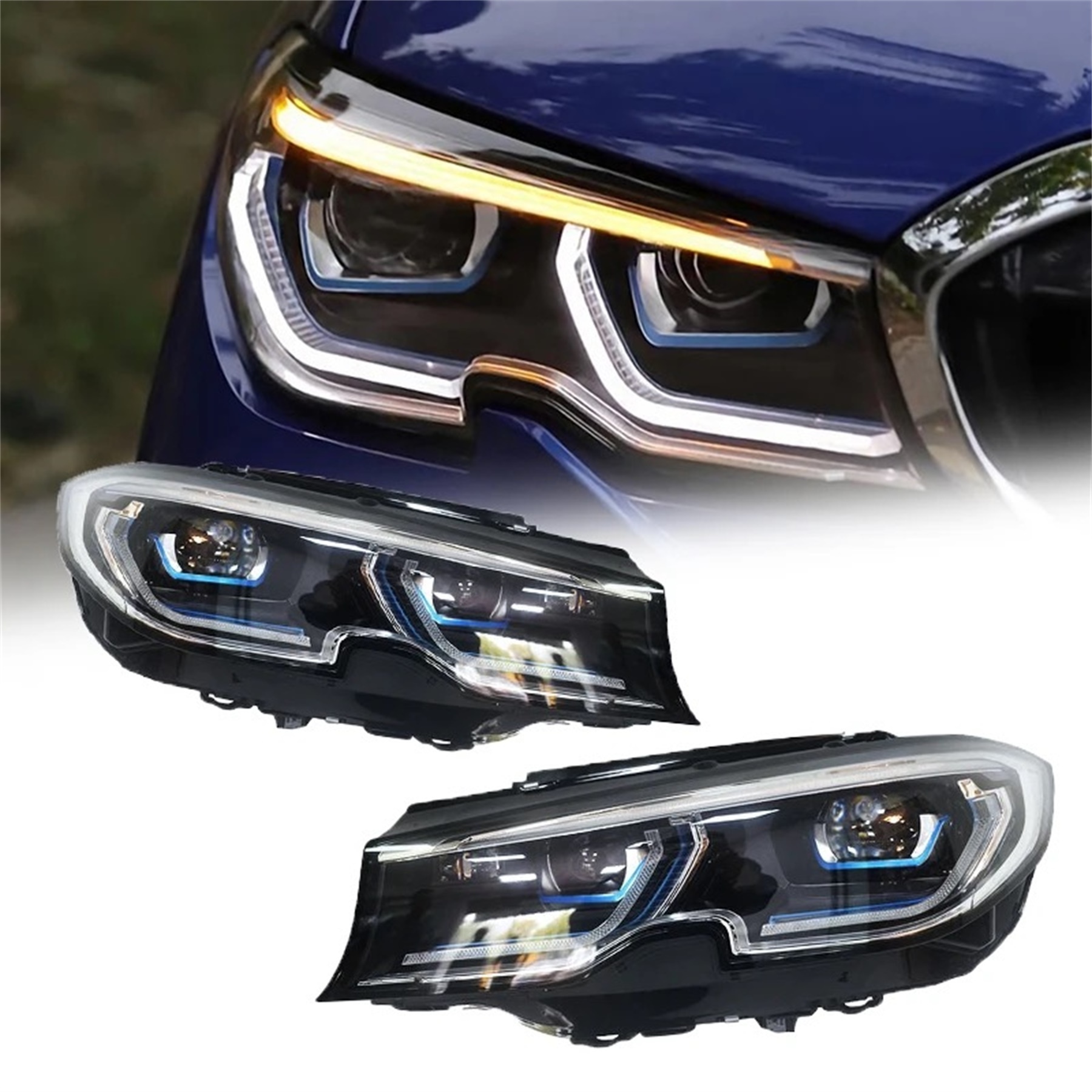 G20 modified laser headlight for BMW 3 series 2018 G28 G20 LED Headlights upgrade to fashion laser version modify headlight