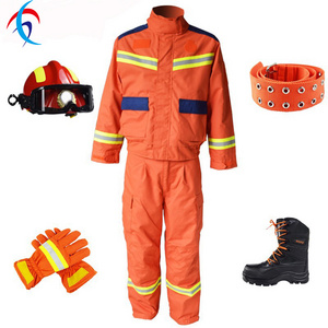 China Cheapest Wholesale Flame Resistant Firefighting Clothing Fireman Personal Protection Equipment for Fire Fighting Rescue