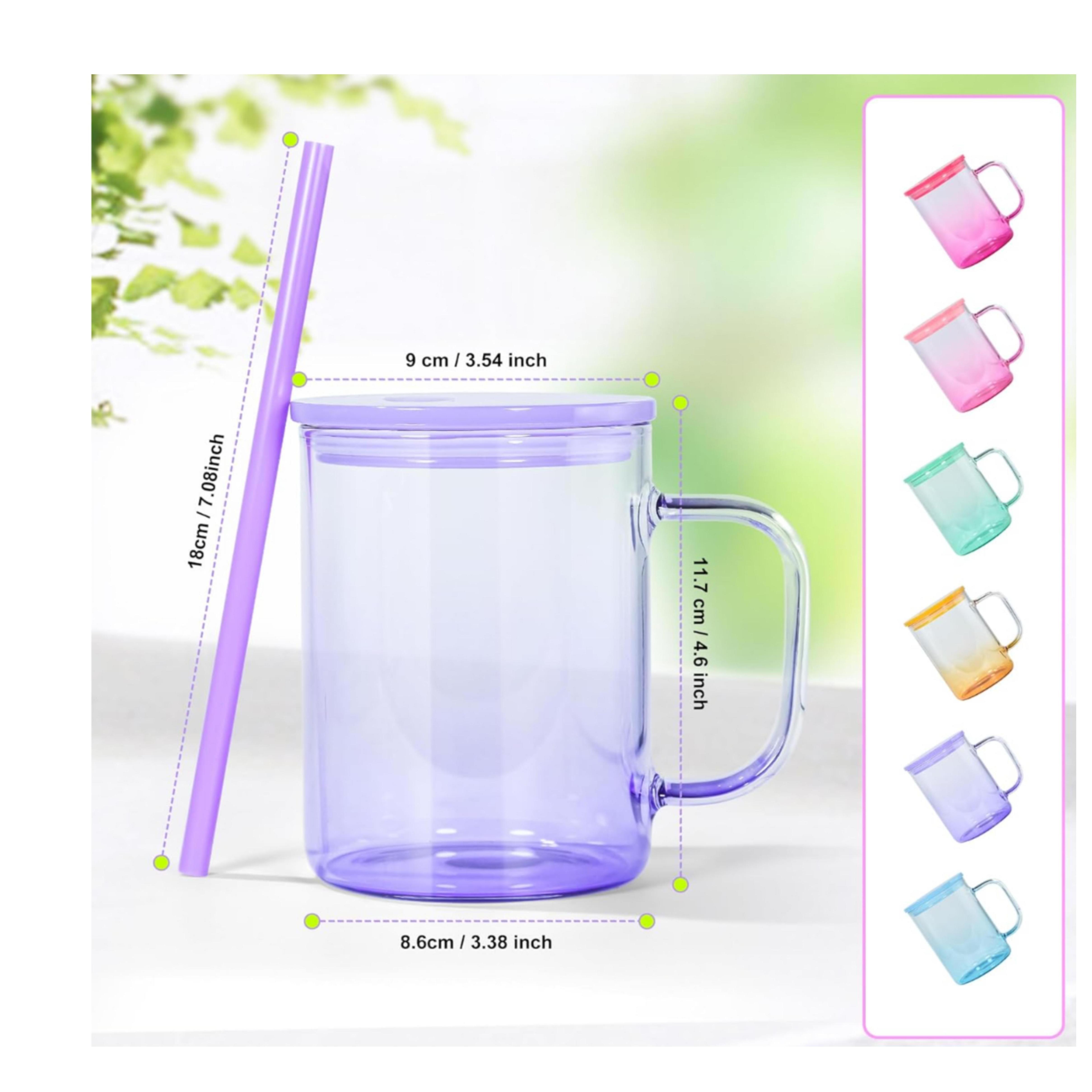 New 16oz Blank Sublimation Crystal Frosted Jelly Mixed Colors Diy Glass Coffee Mugs With Colorful Plastic Lids For Diy