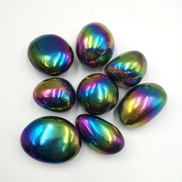 Wholesale Rainbow flame  natural aqua angel aura quartz crystal tumbled stone