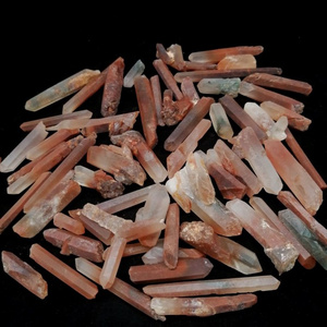 Unprocessed Natural Red Crystal Rough Strip Quartz Crystal Stone For Decoration