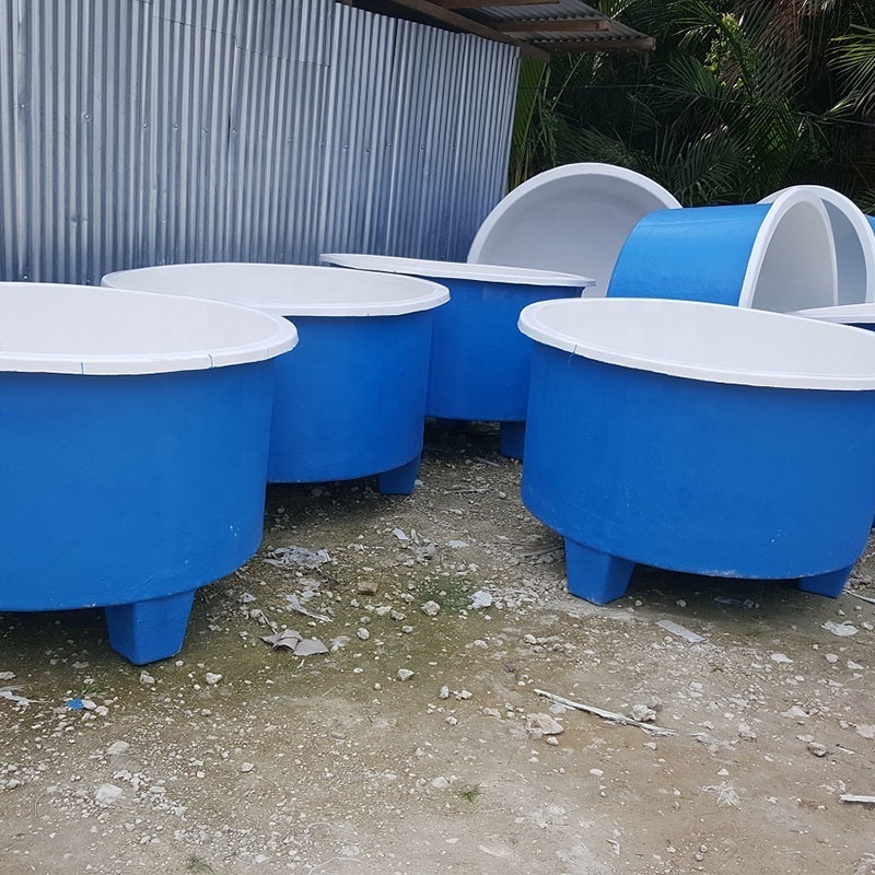 2022 Polyethylene cylindrical FRP aquaculture tubs round large fish farming tank for commercial use