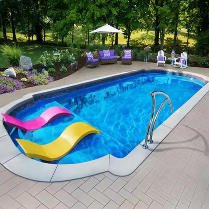 family garden home prefabricated fiberglass fiber glass inground swim spa pool shell outdoor swimming pool for sales