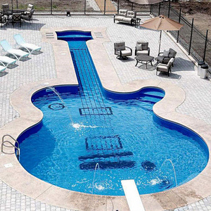 modular large inground swim spa pool outdoor family modern designs custom guitar shape summer swimming pool