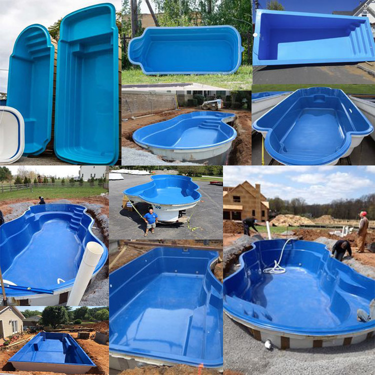 outdoor adults prefabricated large piscina inground frp fiberglass fiber glass swim spa pool inground swimming pool equipment