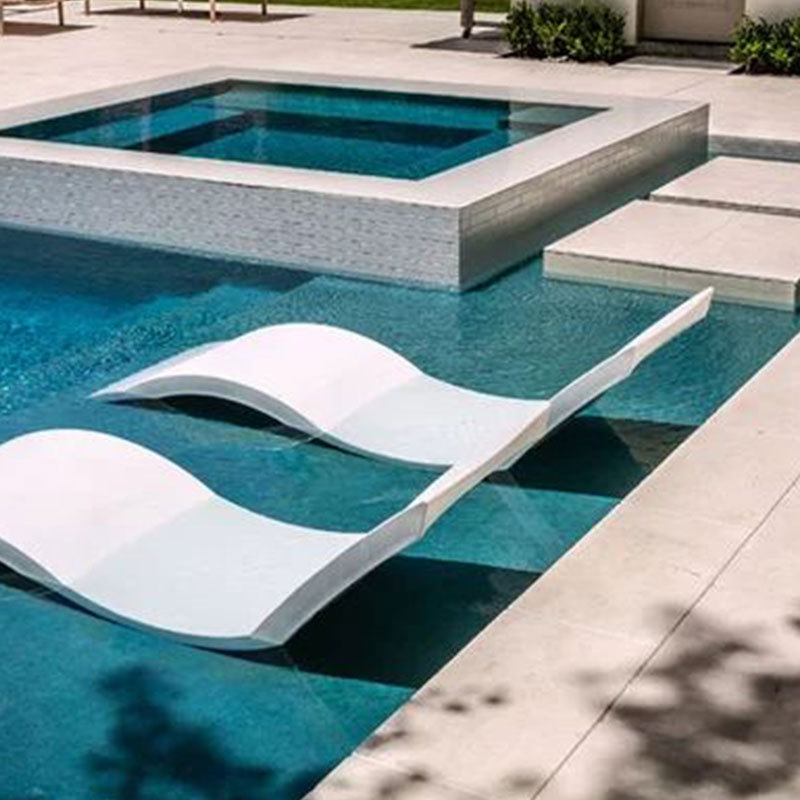 fiberglass outdoor pool chaise lounger tanning ledge underwater hotel lounger chair beach sun shelf lounger