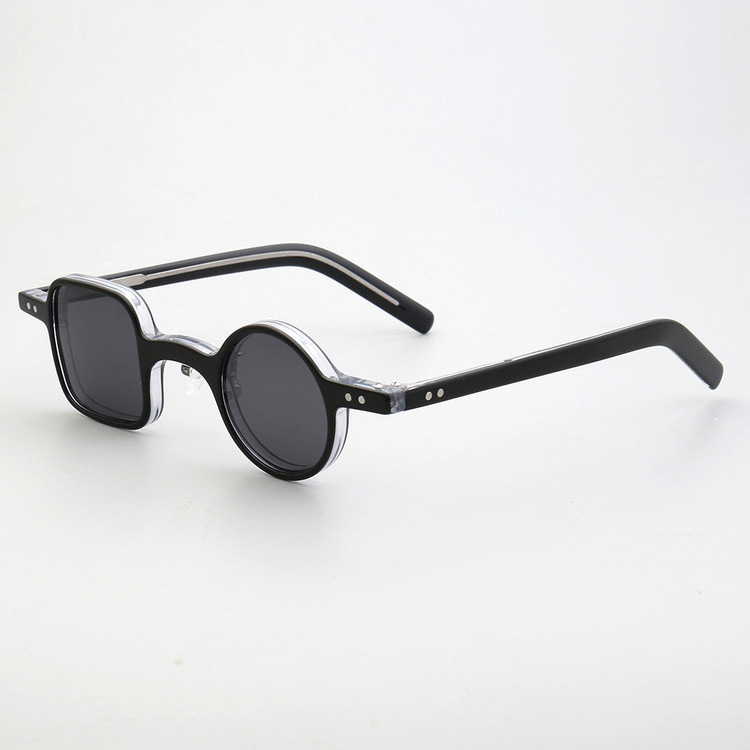 Hand polished acetate fashion premium sunglasses 2023 square round polarized customized sunglasses tinted