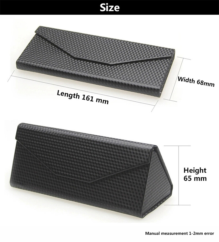 MOQ 1 PC Black Oversized High Quality Carbon Fiber Sunglasses Case For Men case fold glasses triangle