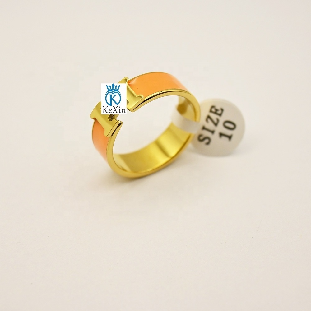 Fashion Gold H Letter Rings Stainless Steel 18K Gold Letter Jump Ring Popular Unique Fine Jewelry Rings