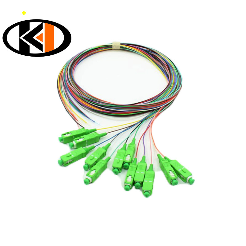 Fiber Optic Bundle Pigtail SC/APC Connector 12 Color 0.9mm SM FTTH Pigtail