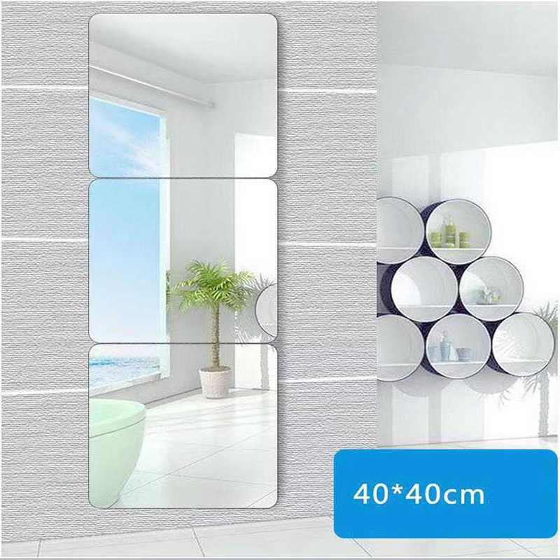 Custom 30*30cm Square Flexible Acrylic Mirror Wall Stickers For Home Decor