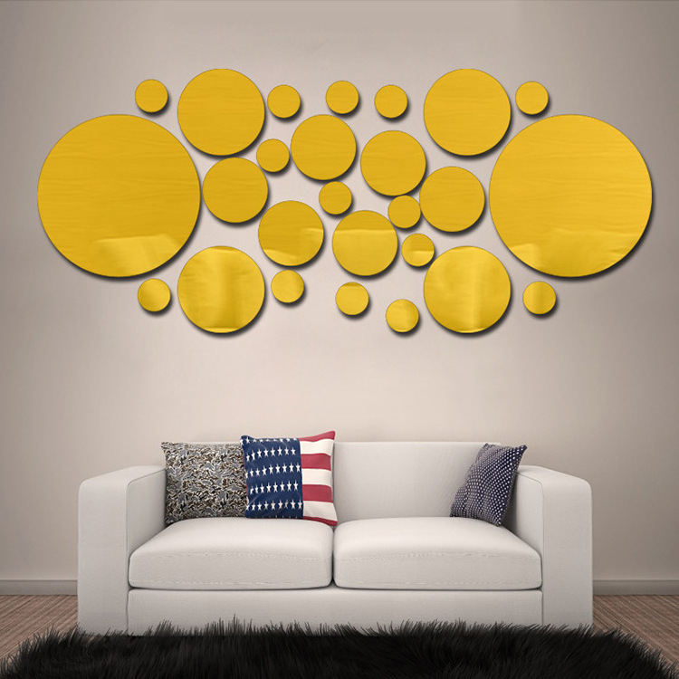 Home Decor Sunflower Mirror Sticker For Living Room Chess Room Bar Church Decoration 3D Acrylic Mirror Wall Stickers