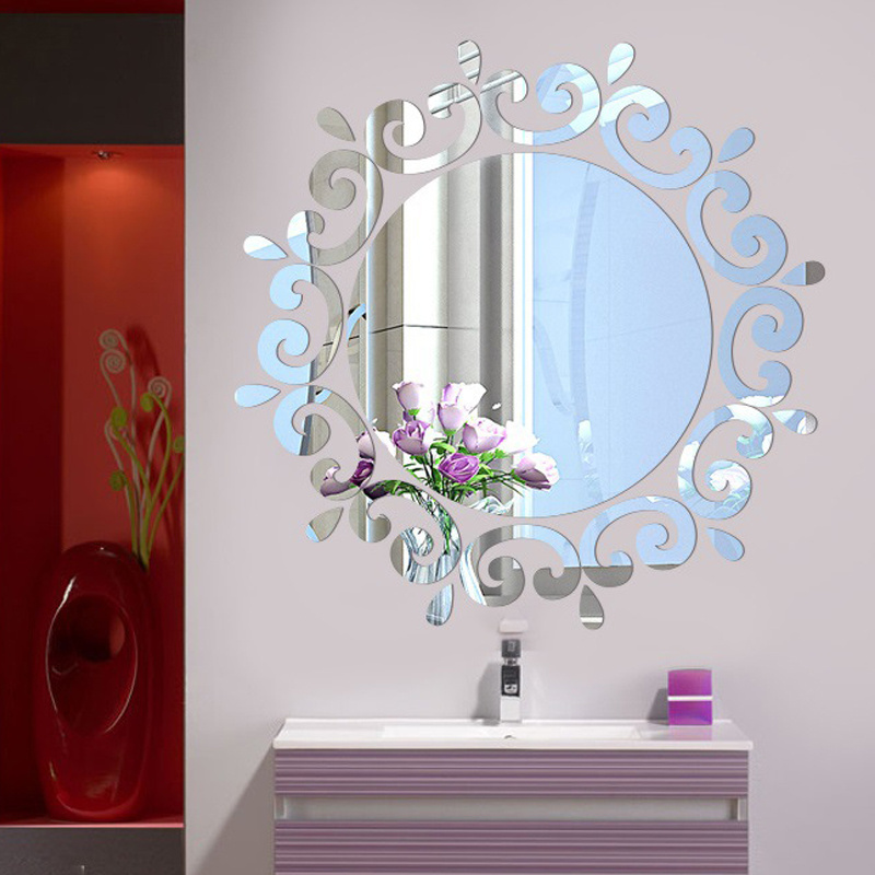 Self Adhesive Acrylic Mirror Unbreakable Wall Decor Wall Thick Plastic Stick on Mirrors for Bedroom Bathroom Gym Dresser