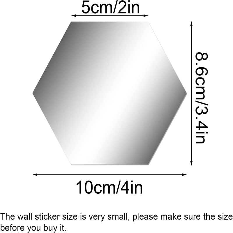 Wholesale 24 Pieces Removable Hexagon 3d Mirror Wall Sticker Acrylic Mural Room Decor