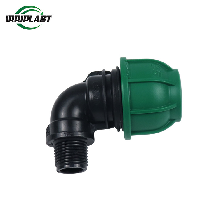 IRRIPLAST PN10 ISO17885 PIPE FITTINGS 20-110MM PP IRRIGATION COMPRESSION FITTINGS PUSH FIT HDPE male Threaded Elbow