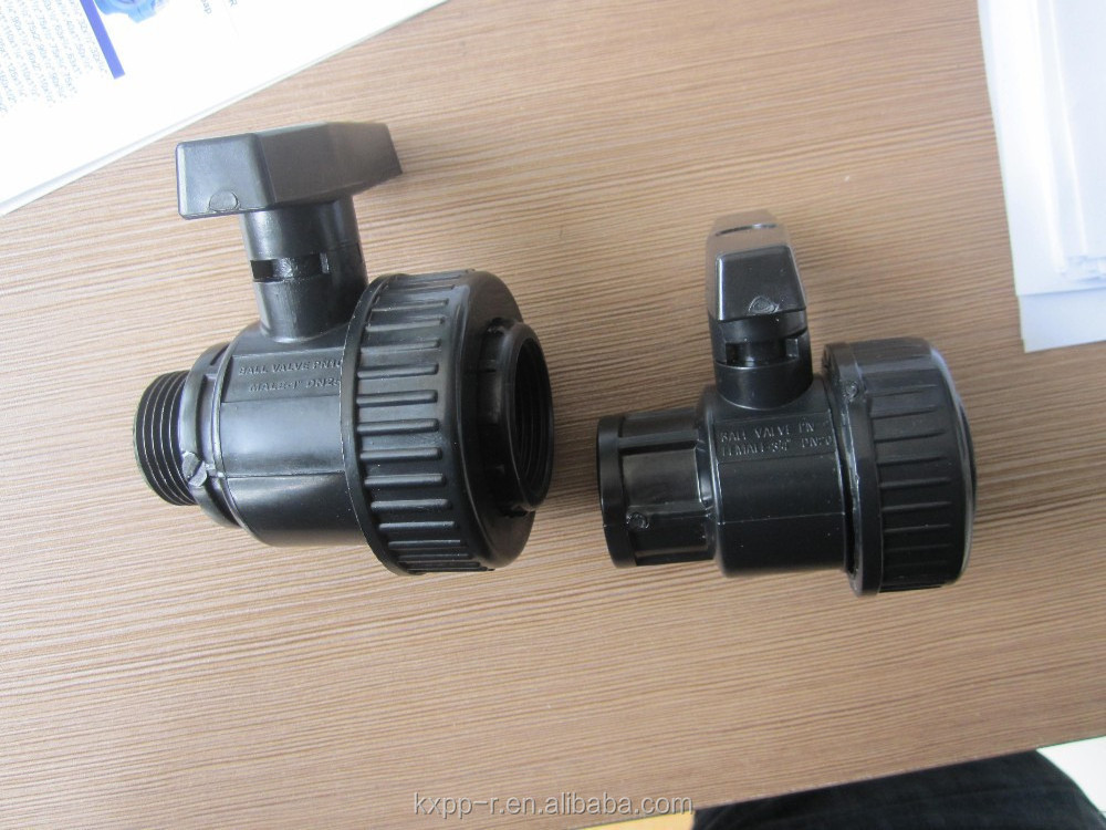 PN16 Single union HDPE PP PVC PE ball valve (Female or Male Threaded) PP HDPE COMPRESSION FITTINGS