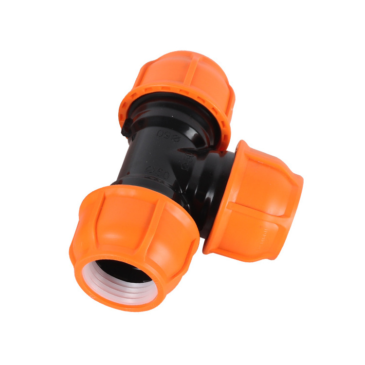 HDPE COMPRESSION FITTINGS IRRIPLAST PN10 16BAR PLASTIC TEE MALE FEMALE ISO17885 HDPE Irrigation Compression fittings PP