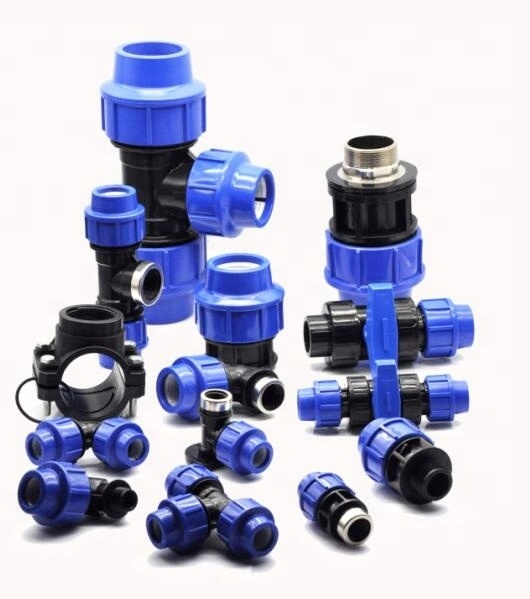 HIGH QUALITY ISO17885 ISO14236 BSP IRRIGATION PN16 HDPE PE Compression Fittings PP REDUCING TEE